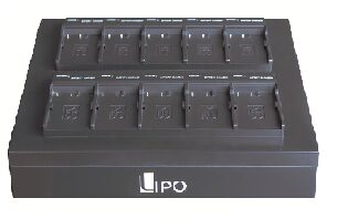 Mặt trước Bộ xạc Pin SW-30, cho phép xạc 10 pin đồng thời