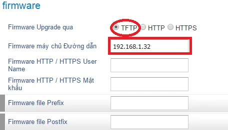 Update lại firmware cho các thiết bị Grandstream qua TFTP