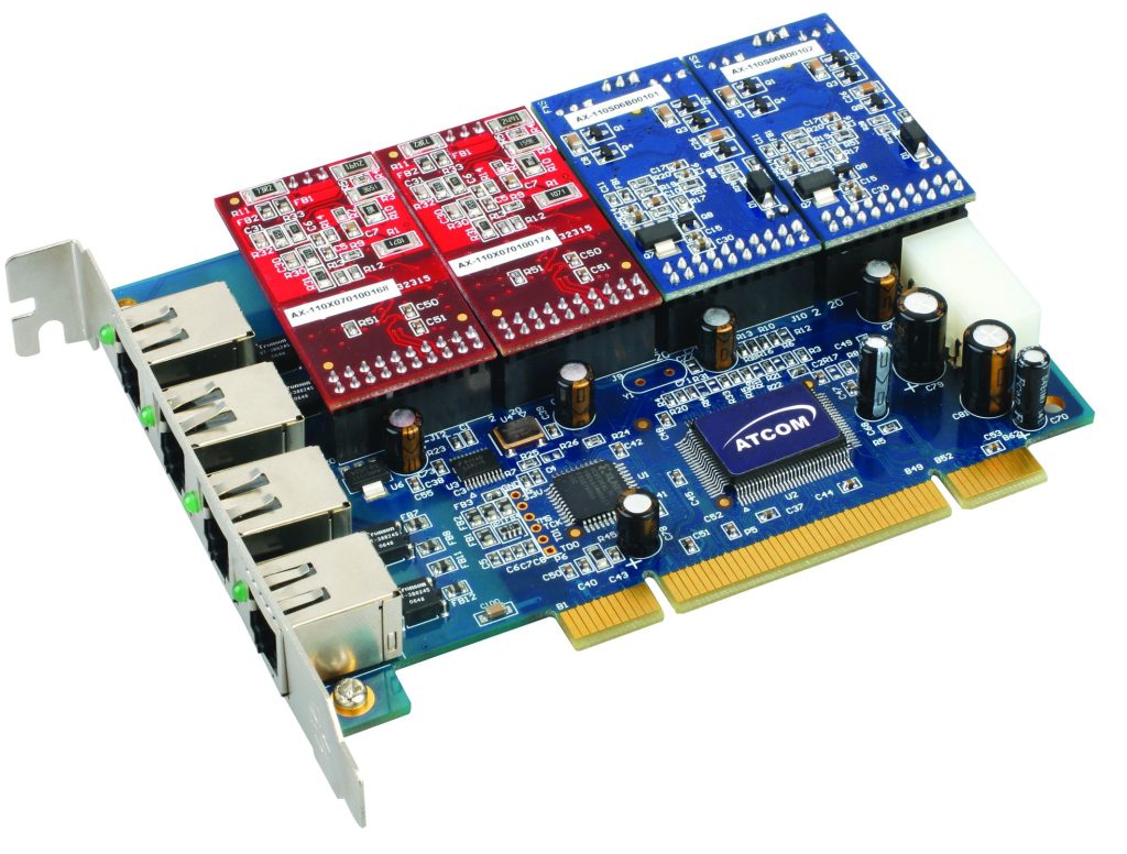 Mặt trước Card giao tiếp 4 cổng asterisk