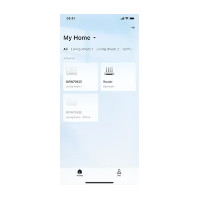 Mặt trước Ứng dụng quản lý mạng gia đình Grandstream Home