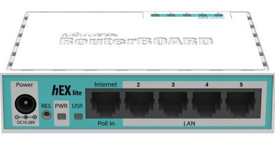 Mặt trước Router Microtik RB750Gr3 - 5 cổng mạng 10/100/1000