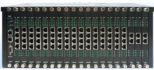 Mặt trước Tổng đài D256A - 16 đường vào 224 máy lẻ nội bộ
