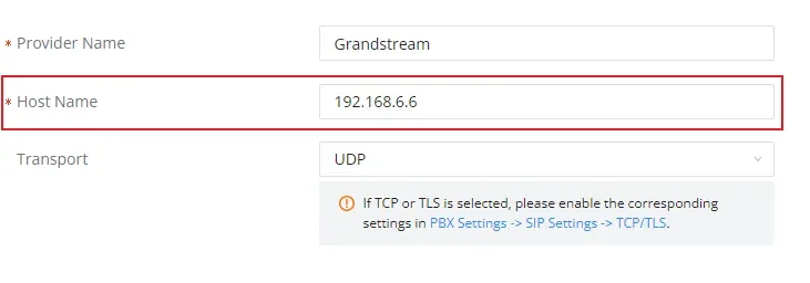 Khai báo trung kế SIP trên tổng đài Grandstream UCM