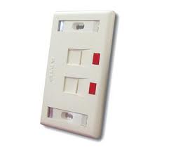 Mặt trước Wallplate 2 lỗ bao gồm mặt đế nhân điện thoại và nhân mạng