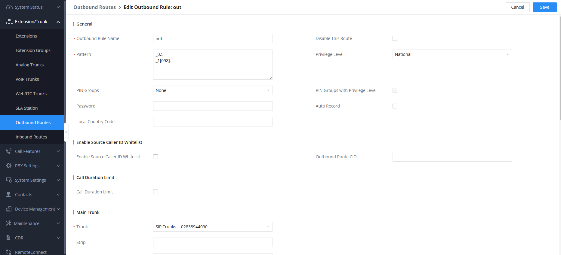 Cấu hình Cấu hình chung (áp cho mọi nhà mạng) trên UCM6300