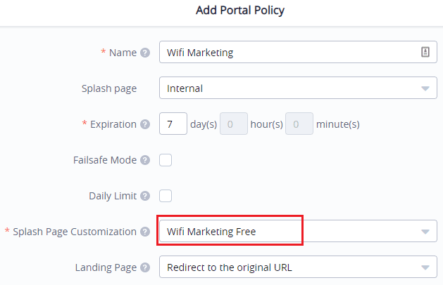 Tạo Policy chạy chiến dịch quảng cáo WiFi Marketing