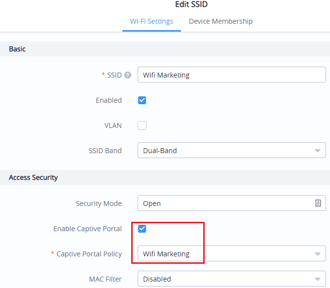 Gán chiến dịch quảng cáo vào SSID phát cho khách