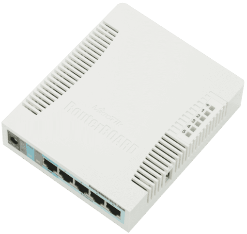 Thiết bị mạng Mikrotik RB951G-2HnD, Wifi 2.4Ghz, 5 cổng mạng Gigabit, 60 user