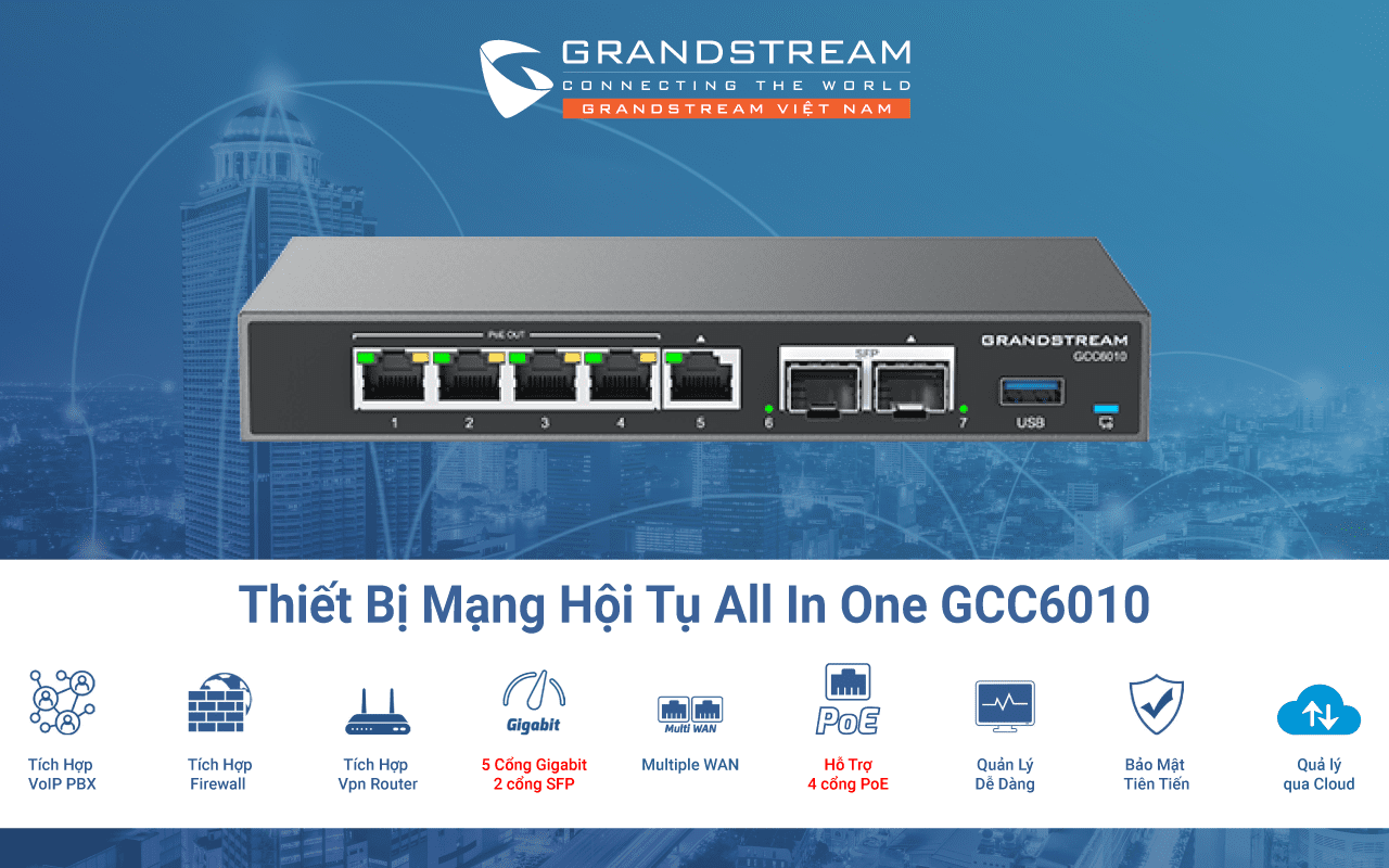 Tính năng của mạng hội tụ Grandstream GCC6010