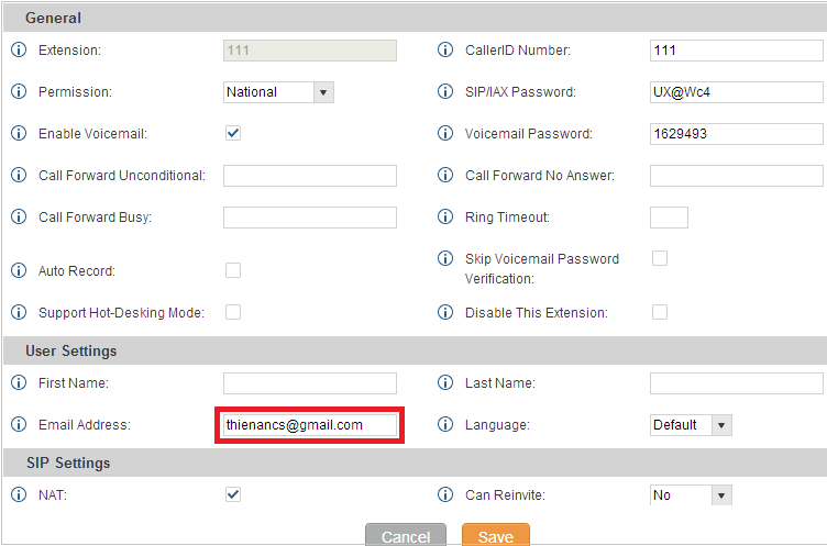 Cài đặt email cho tổng đài IP Cài đặt email cho tổng đài IP