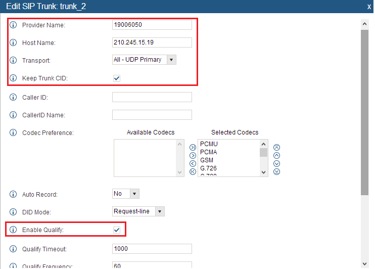 Khai báo trung kế siptrunk Khai báo trung kế siptrunk