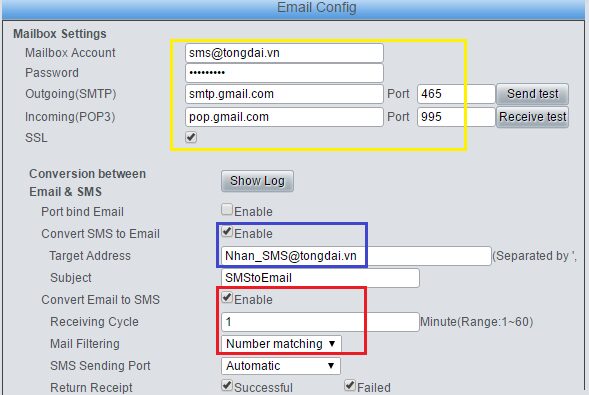Email gửi sms
