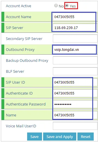 Kết nối số IP 1
