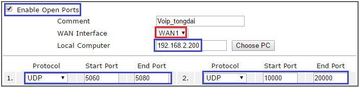 Kết nối số IP 4