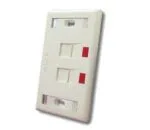 Bộ wall plate 2 lỗ bao gồm mặt 2 lỗ - đế - hạt mạng và điện thoại