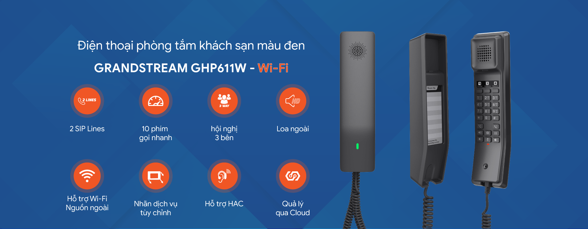 Điện thoại khách sạn GHP611W - Wifi