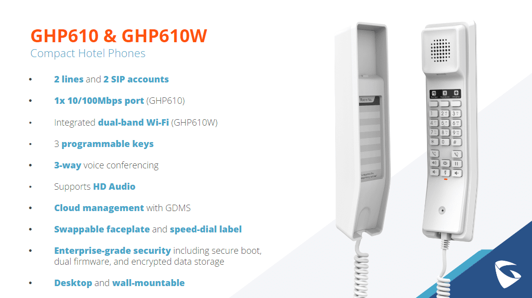 Điện Thoại Khách Sạn Ghp610W - Wifi 7 Điện thoại khách sạn GHP610W - Wifi