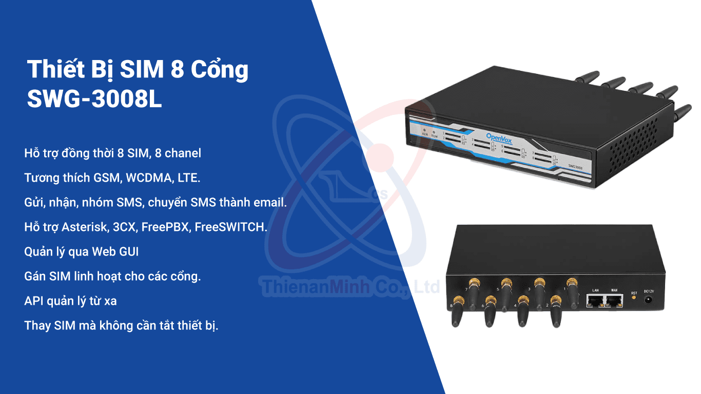 Thiết bị Sim 8 cổng SWG-3008L