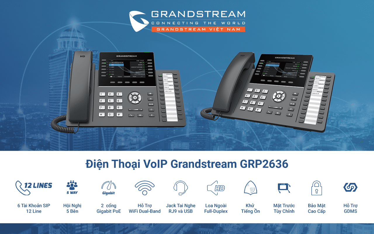 Điện thoại IP chuyên nghiệp Grandstream GRP2636