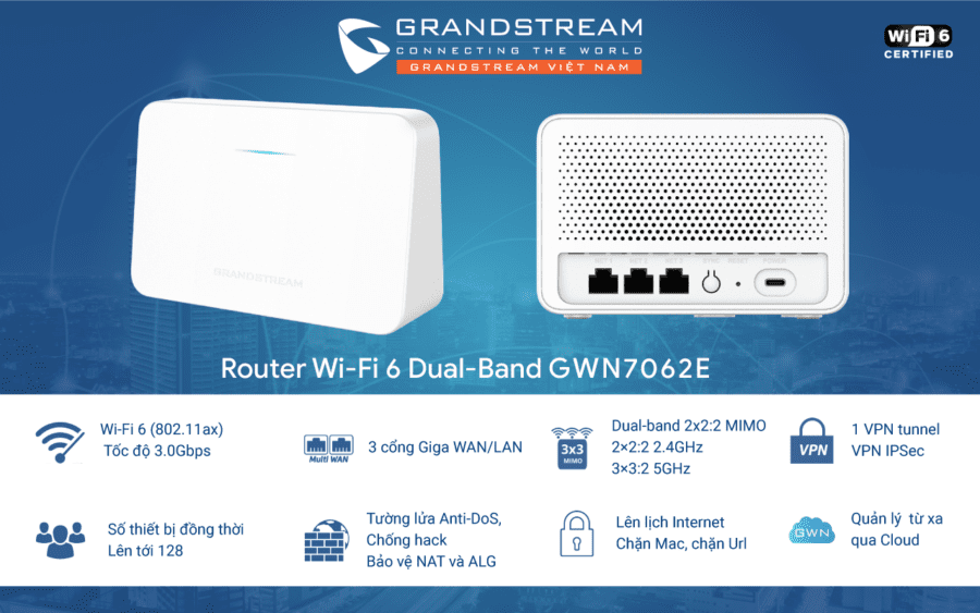 Router WiFi 6 Grandstream GWN7062E