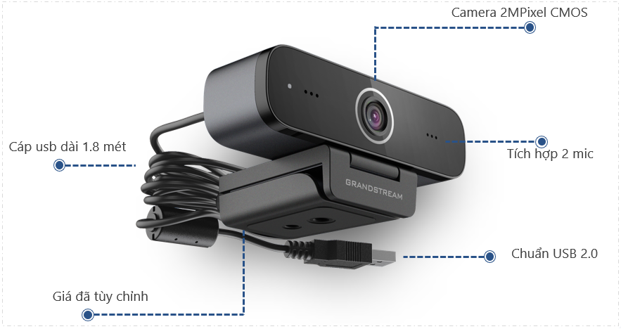 Camera họp trực tuyến có Mic GUV3100 - Kết nối PC