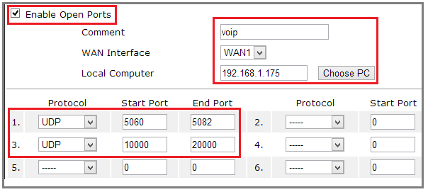 Mở cổng trên modem